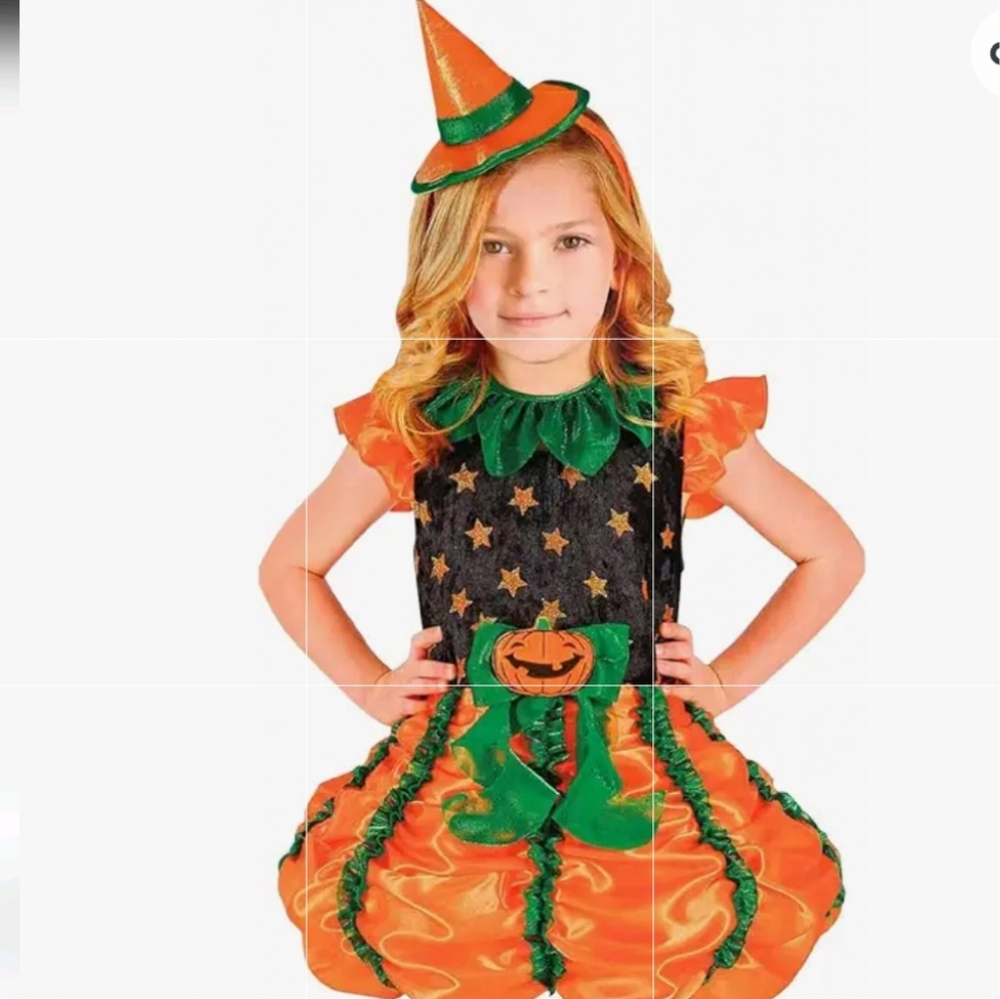 Pumpkin Witch Costume ..6-8yrs